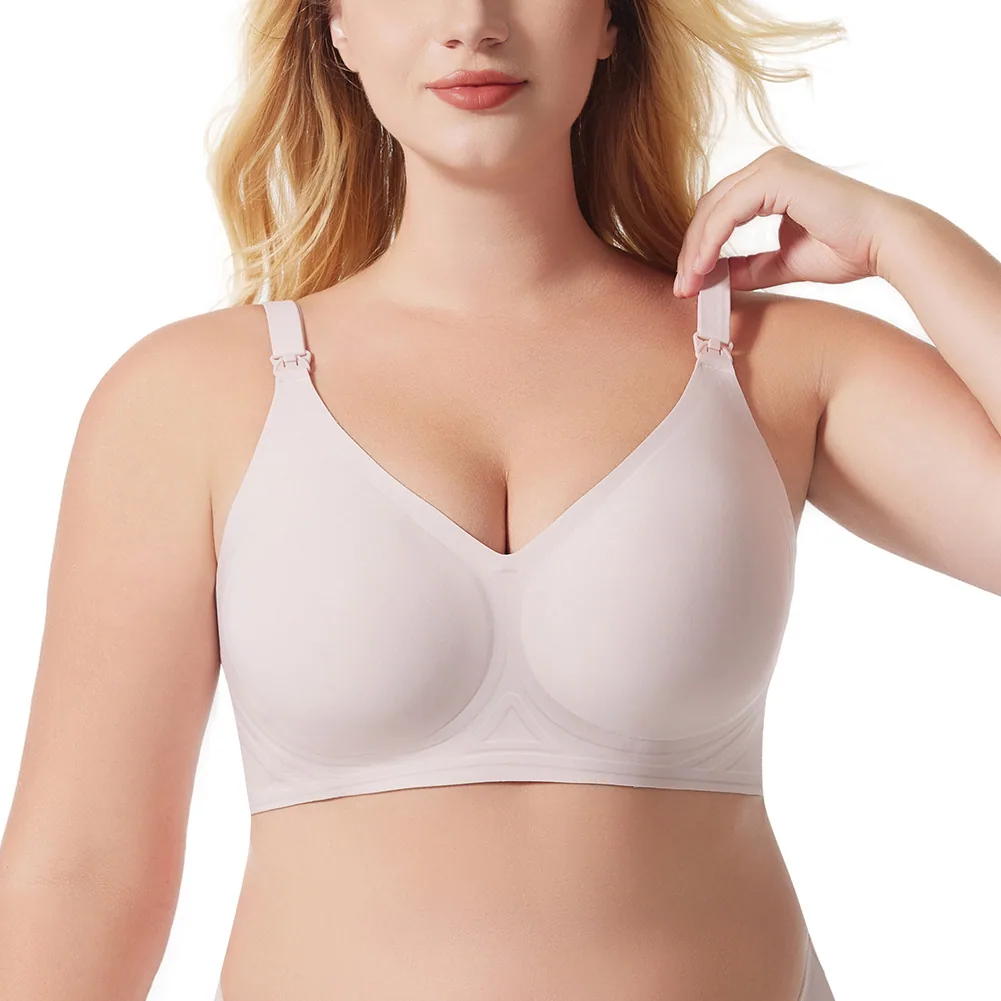 Explosive seamless breastfeeding plus-size underwear without wires Asia American high-end full cup text 4