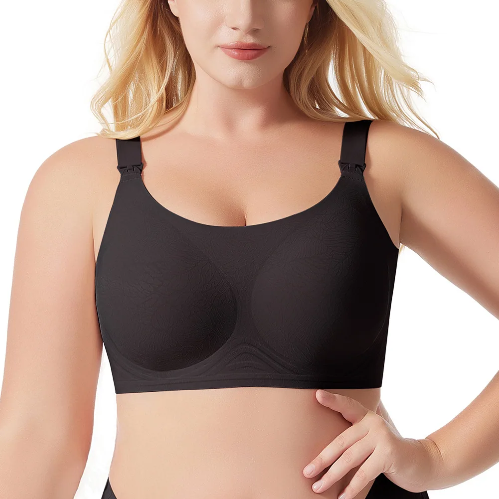 Amazon cross-border big breast seamless underwear gathering comfortable breastfeeding plus size no wire ring European and Americ 3