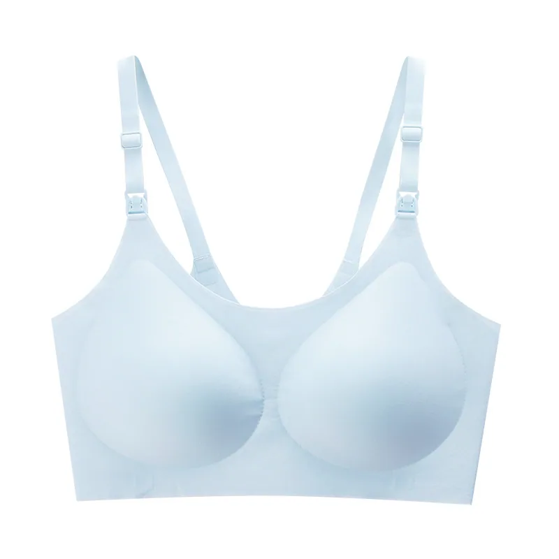 Ropa interior sin costuras para mujer embarazada, sin aros, gelatina, una pieza, sin talla, sujetador de lactancia, recogida, sujetador para dormir, mujer 2