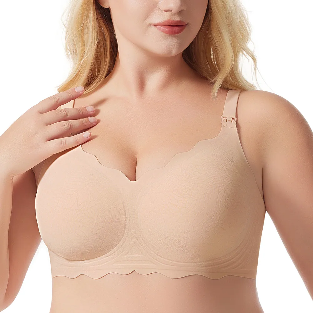 Cross-border European and American traceless maternity bra, jelly breastfeeding underwear, thin anti-sagging, no underwire, b