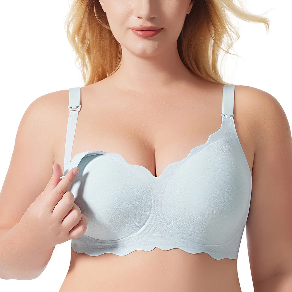 Cross-border European and American traceless maternity bra, jelly breastfeeding underwear, thin anti-sagging, no underwire, brea - Other Underwear 3