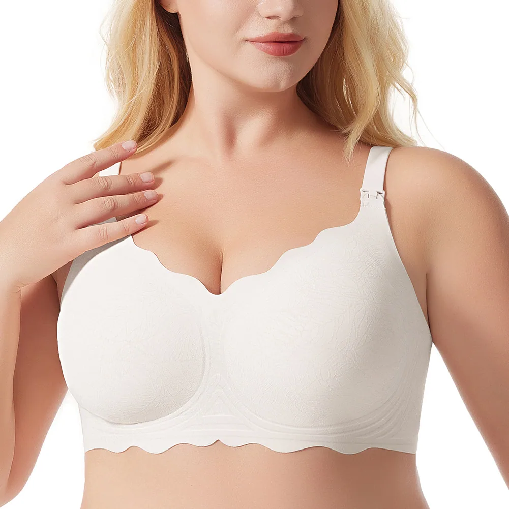 Cross-border European and American traceless maternity bra, jelly breastfeeding underwear, thin anti-sagging, no underwire, brea - Other Underwear 4