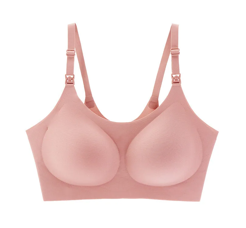 No size pregnant nursing underwear one-piece fixed cup non-marking breathable large size open buckle sleep sports milk cover 3
