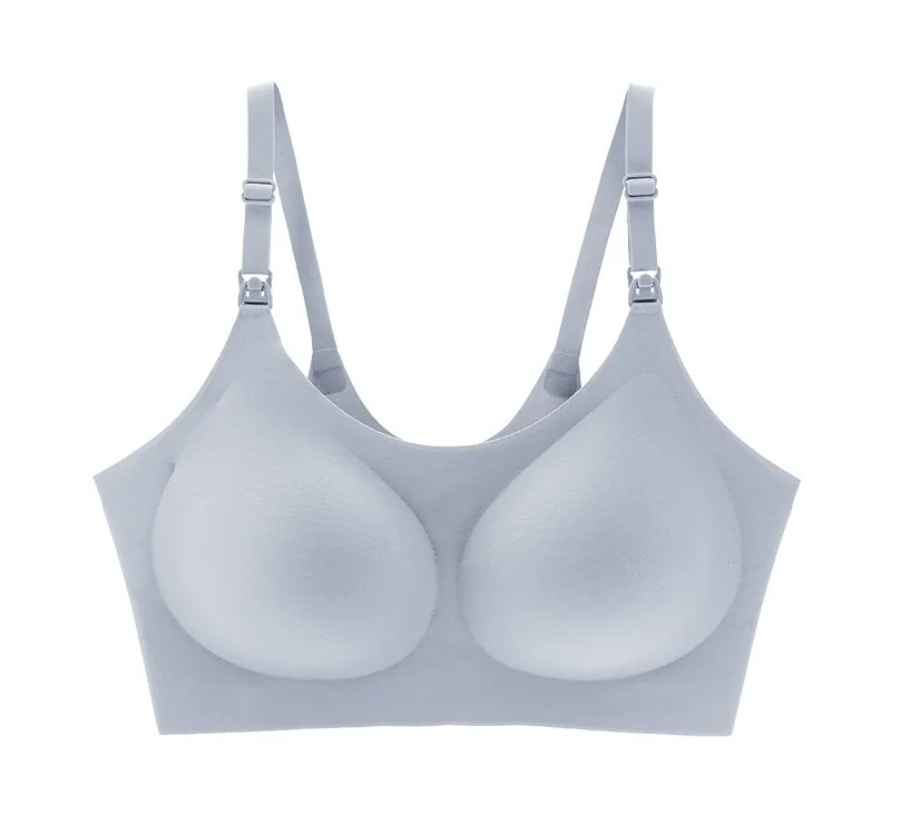 No size pregnant nursing underwear one-piece fixed cup non-marking breathable large size open buckle sleep sports milk cover 4