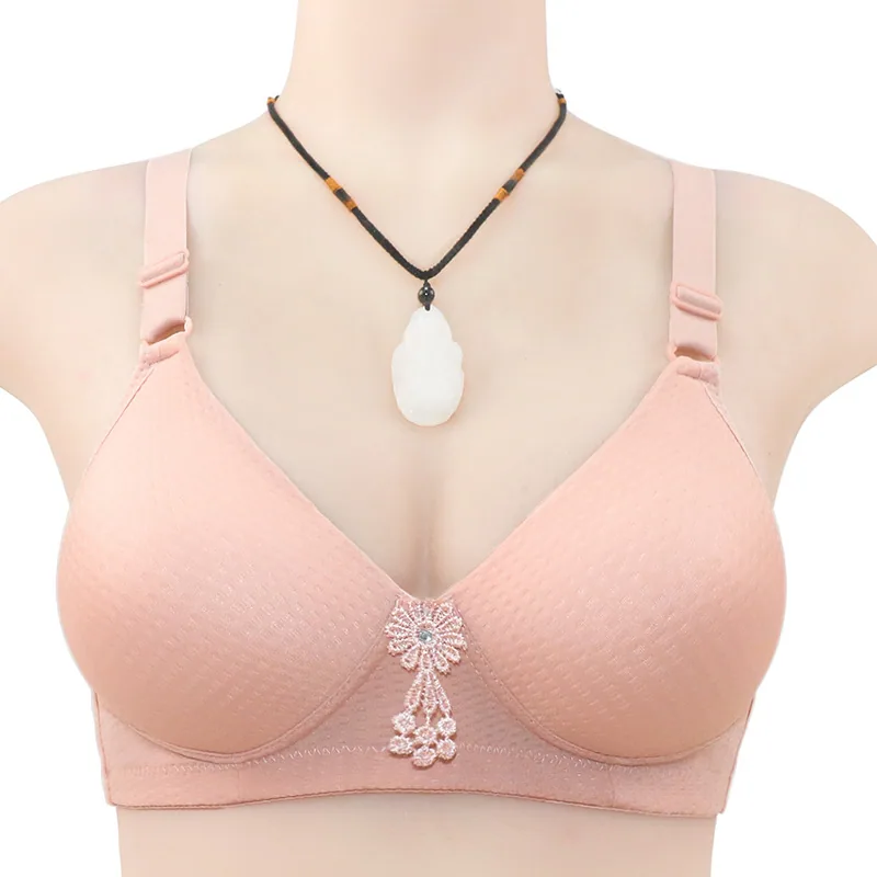Autumn new thin breathable cup mom bra adjustable shoulder strap without underwire underwear for middle and elderly people 3