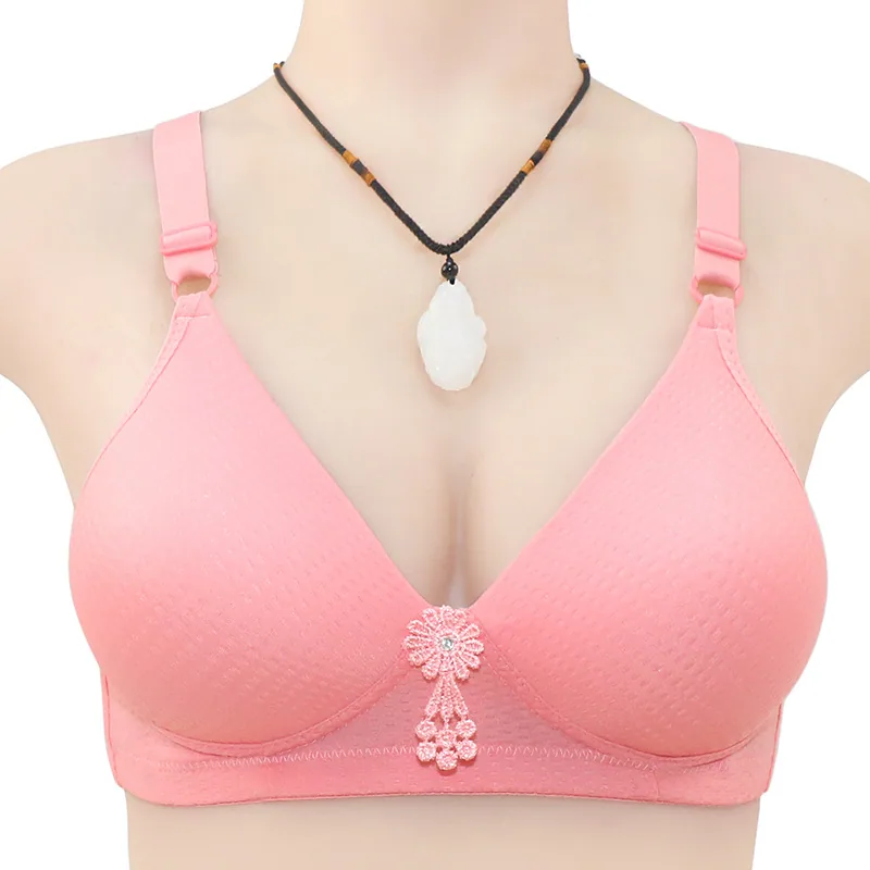 Autumn new thin breathable cup mom bra adjustable shoulder strap without underwire underwear for middle and elderly people 5