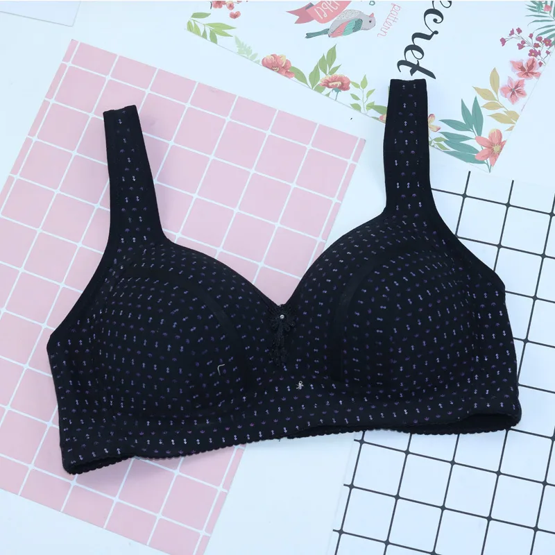 Bra new cotton bowl thin vest style middle-aged and elderly adjustment large size vest type underwear without wire ring 6
