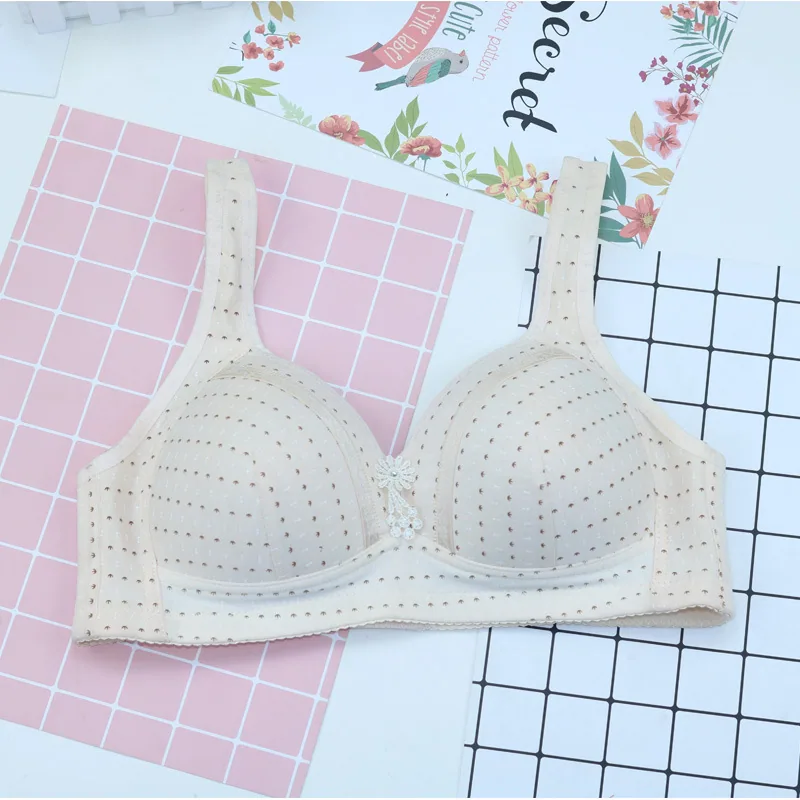 Bra new cotton bowl thin vest style middle-aged and elderly adjustment large size vest type underwear without wire ring 3