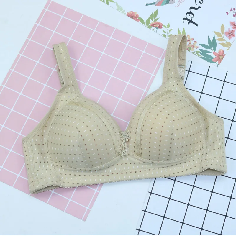 Bra new cotton bowl thin vest style middle-aged and elderly adjustment large size vest type underwear without wire ring 2