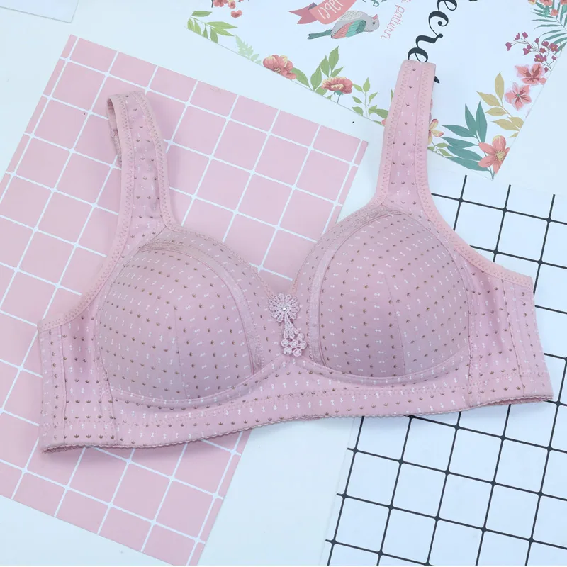 Bra new cotton bowl thin vest style middle-aged and elderly adjustment large size vest type underwear without wire ring