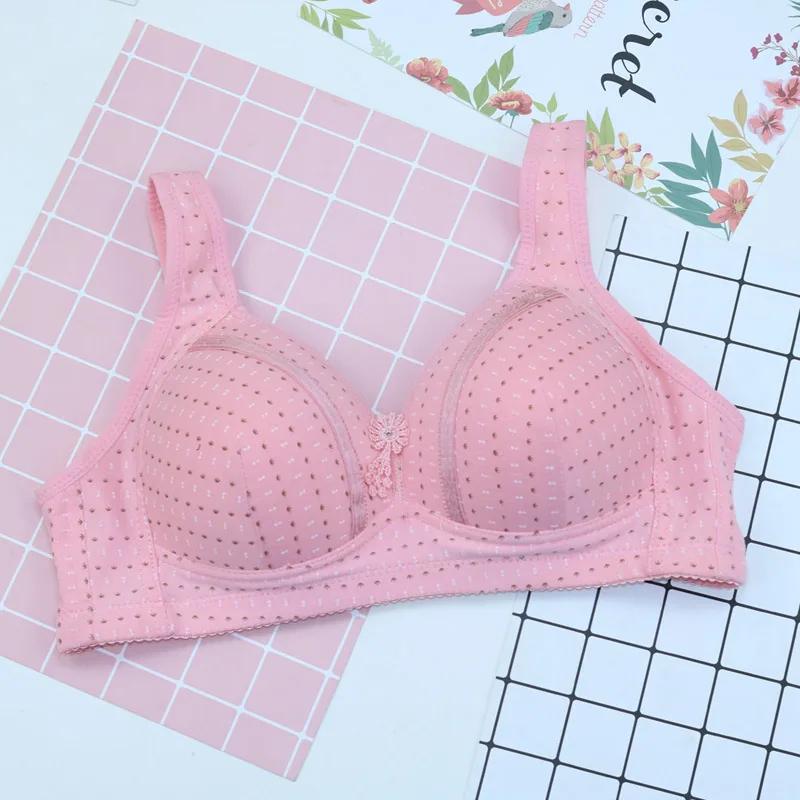 Bra new cotton bowl thin vest style middle-aged and elderly adjustment large size vest type underwear without wire ring 4