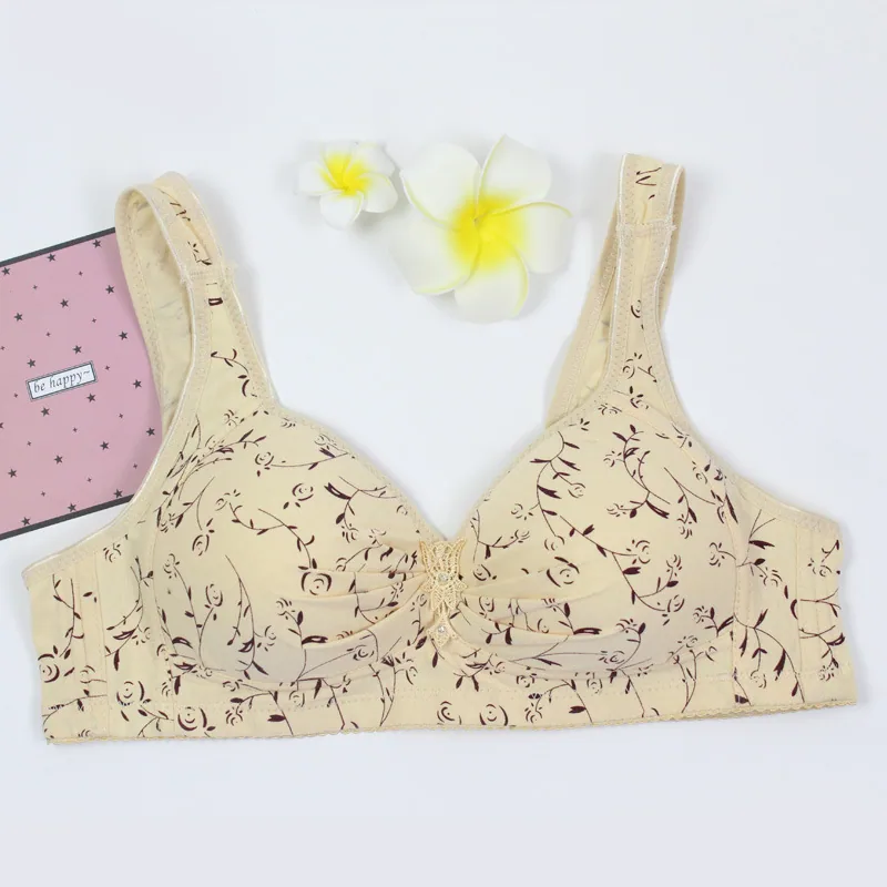 Cross-border specially for large size bras, middle-aged and elderly underwear, mother's bra, thin underwear, cotton bowl bra, ma