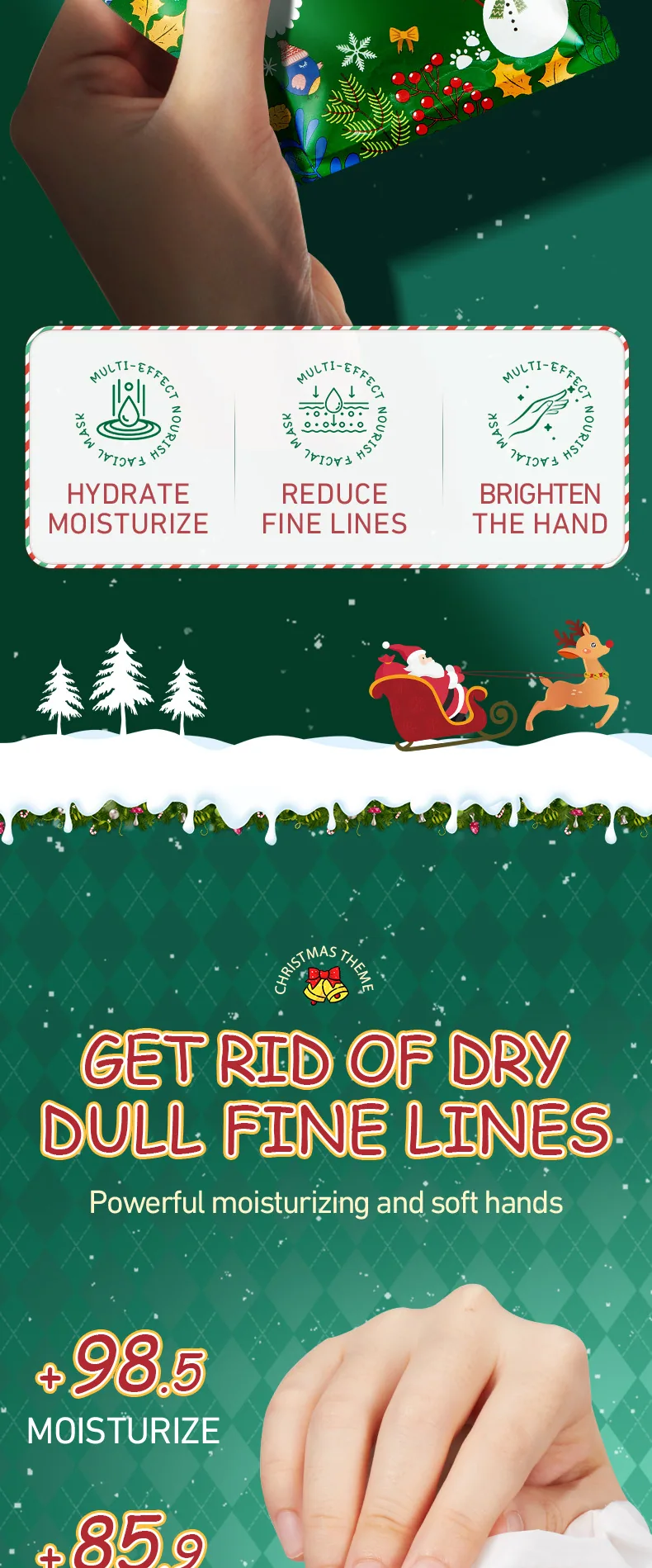 Hand Mask SADOER Christmas Niacinamide Moisturizing and Smooth Hand Mask Cross-border Skin Care Products 8