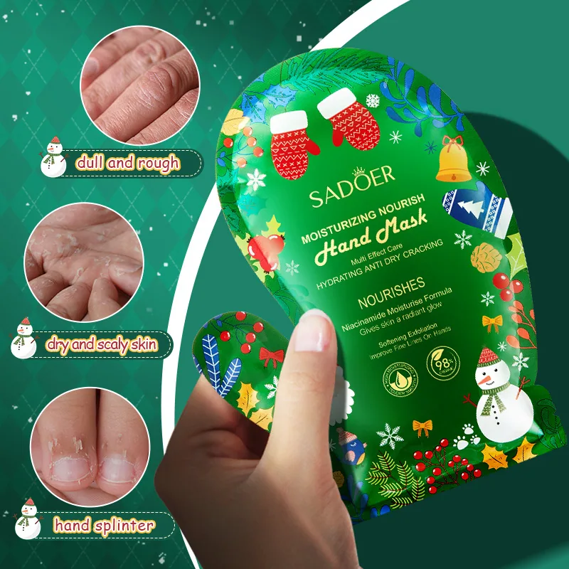 Hand Mask SADOER Christmas Niacinamide Moisturizing and Smooth Hand Mask Cross-border Skin Care Products 6