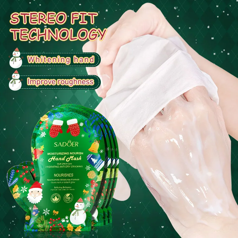 Hand Mask SADOER Christmas Niacinamide Moisturizing and Smooth Hand Mask Cross-border Skin Care Products 3