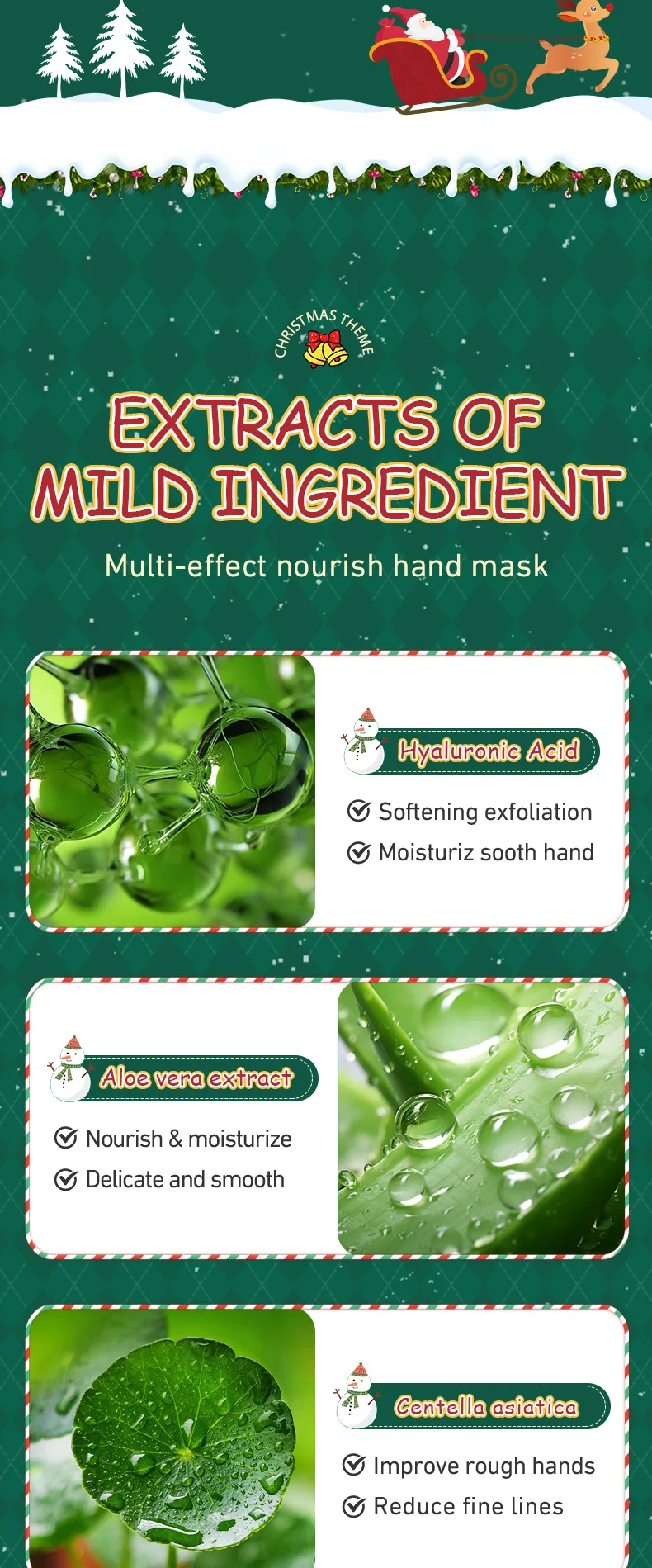 Hand Mask SADOER Christmas Niacinamide Moisturizing and Smooth Hand Mask Cross-border Skin Care Products 17
