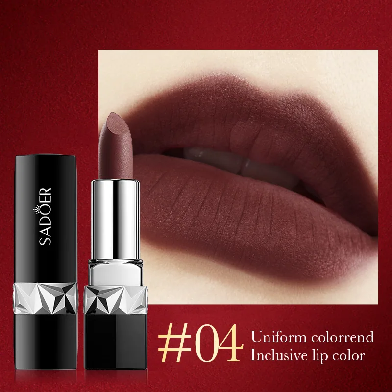 Cross-border lipstick SADOER velvet matte texture twelve-color lipstick full English foreign trade makeup 4