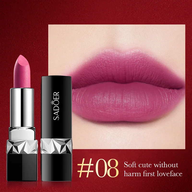 Cross-border lipstick SADOER velvet matte texture twelve-color lipstick full English foreign trade makeup 8