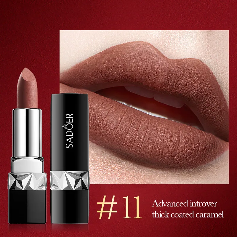 Cross-border lipstick SADOER velvet matte texture twelve-color lipstick full English foreign trade makeup 11