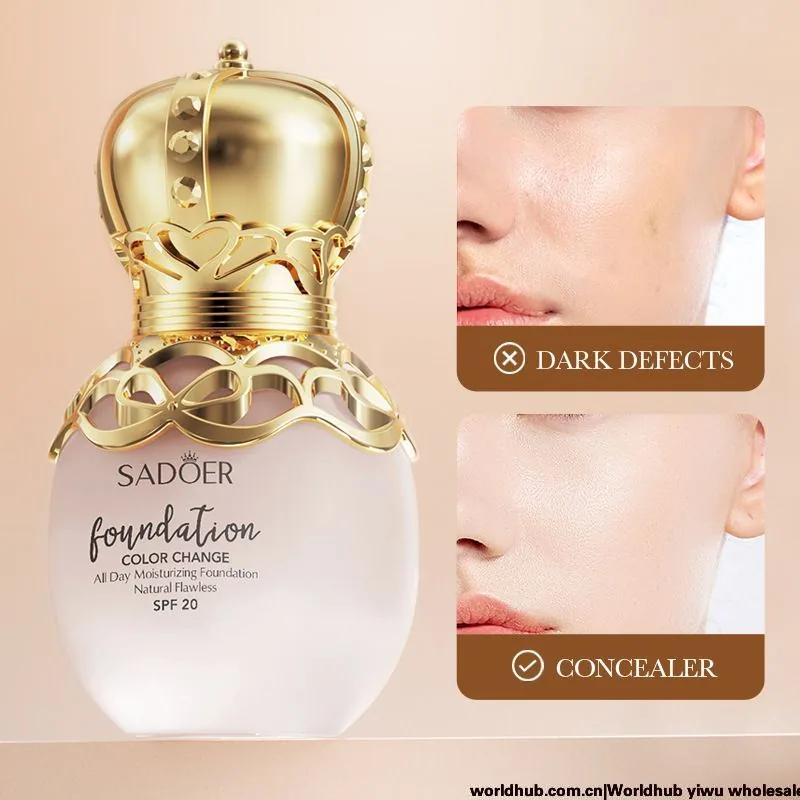 All English Warm Change Foundation SADOER Temperature Change Concealer Contour Foundation (Light Skin Tone) Cross-border make
