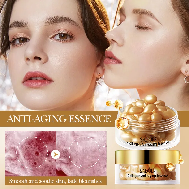 All English capsule cream SADOER collagen anti-wrinkle essence moisturizing moisturizing and hydrating cross-border foreign trad - Skin Care Serum 6