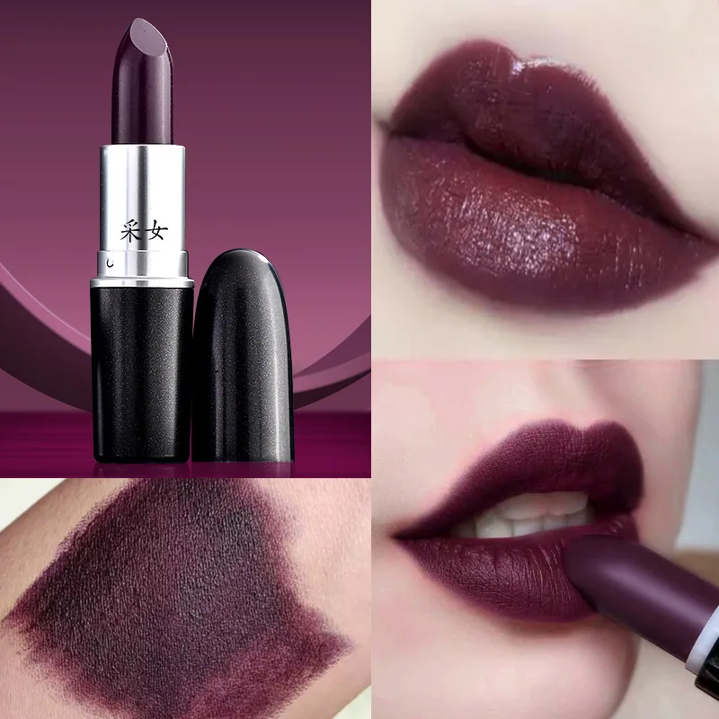 Rouge à lèvres couleur tante, danse latine couleur cerise foncée noir rouge style gothique foncé violet ton violet raisin violet 2