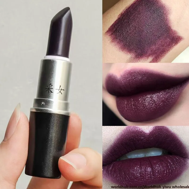 Rouge à lèvres couleur tante, danse latine couleur cerise foncée noir rouge style gothique foncé violet ton violet raisin violet 6