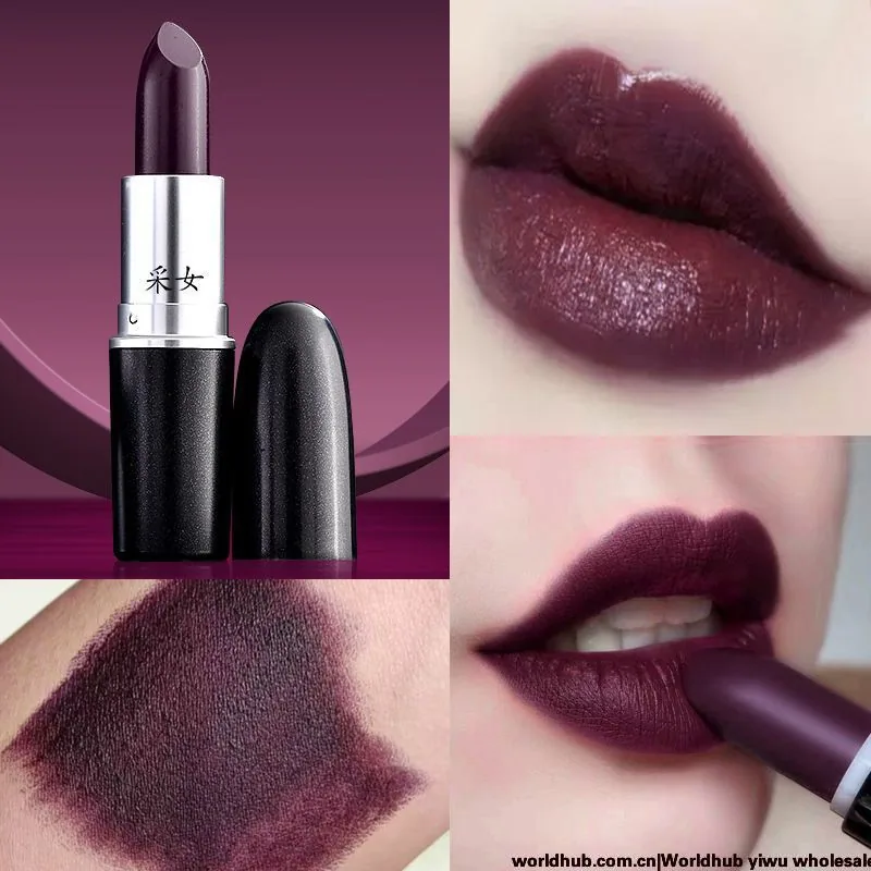 Rouge à lèvres couleur tante, danse latine couleur cerise foncée noir rouge style gothique foncé violet ton violet raisin vio