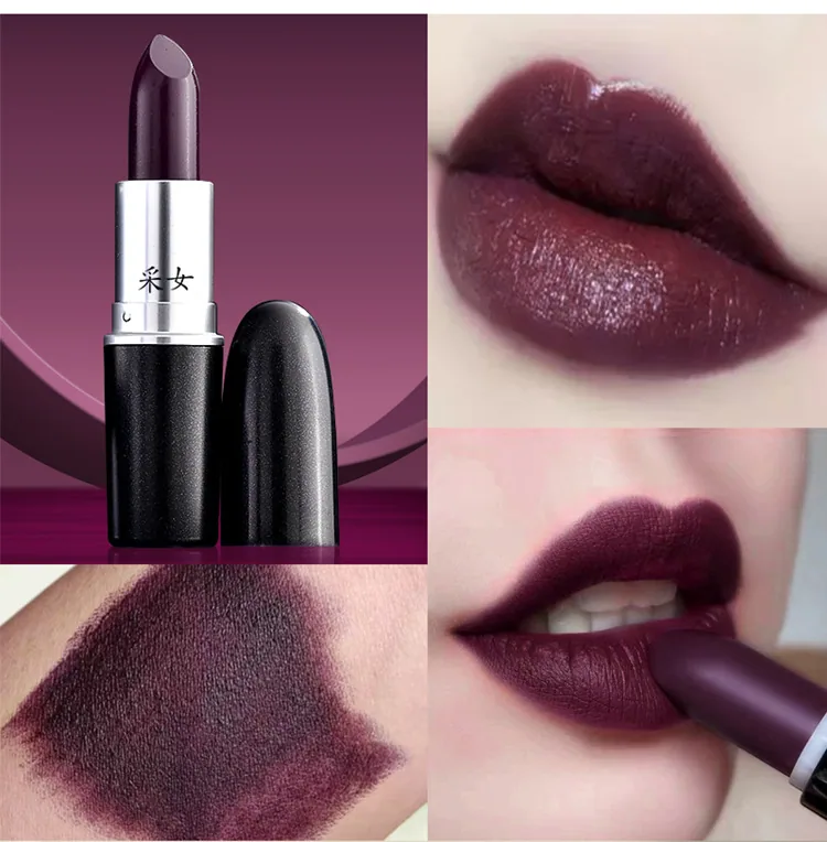 Rouge à lèvres couleur tante, danse latine couleur cerise foncée noir rouge style gothique foncé violet ton violet raisin violet 8