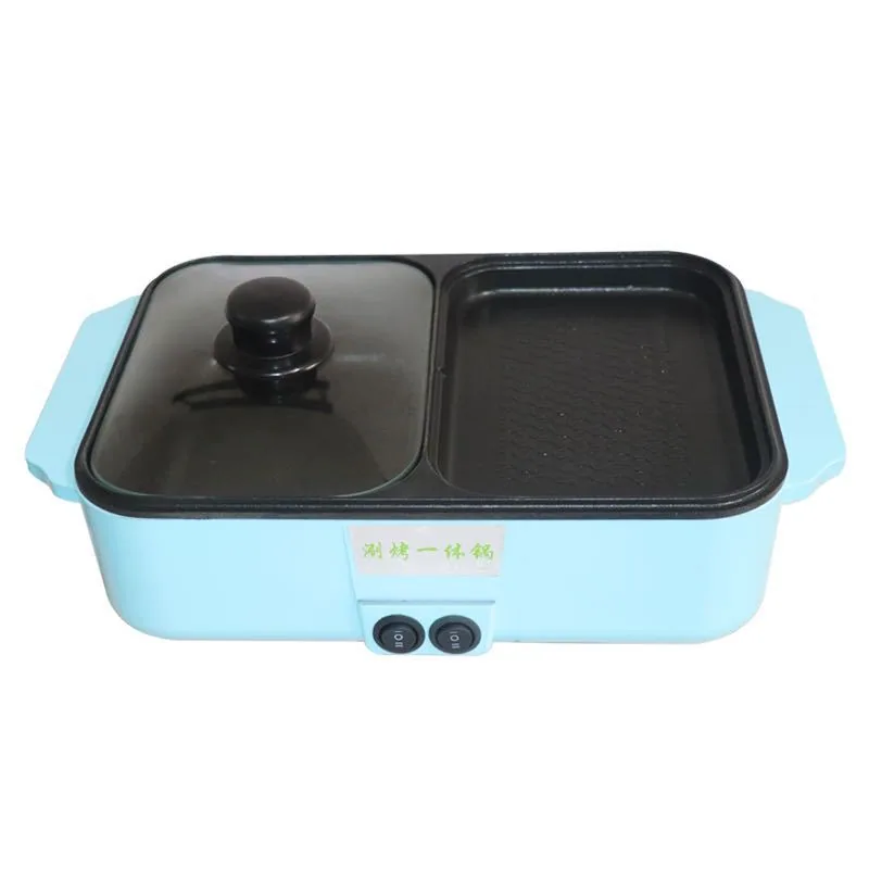 Cross-border multi-functional mini shabu-shabu all-in-one pot cooking pot electric grill plate electric hot pot indoor electric 3