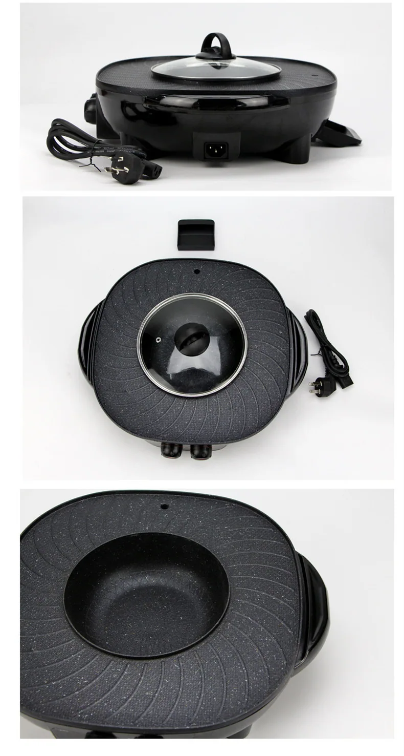 Cross-border dual temperature control sun and moon pot shabu-shabu integrated pot household multi-functional electric hot pot ba 12