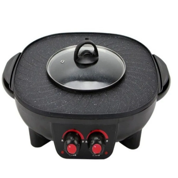 Cross-border dual temperature control sun and moon pot shabu-shabu integrated pot household multi-functional electric hot pot ba 2