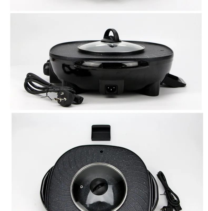 Cross-border dual temperature control sun and moon pot shabu-shabu integrated pot household multi-functional electric hot pot ba 13