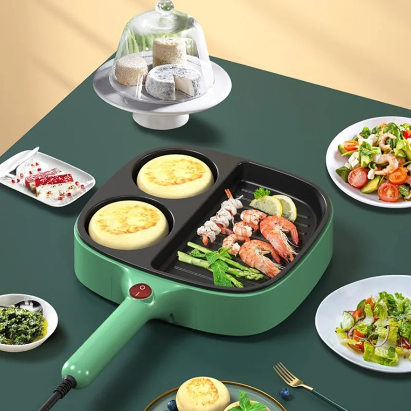 Cross-border สี่หลุมไข่เจียว PAN 3-in-1 Internet Celebrity อาหารเช้าเครื่อง MINI Multi-Functional ไข่สเต็ก Electr 5