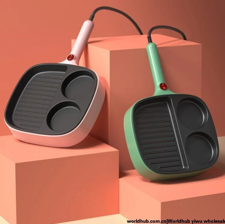Cross-border four-hole omelette pan 3-in-1 Internet celebrity breakfast machine mini household multi-functional egg steak electr