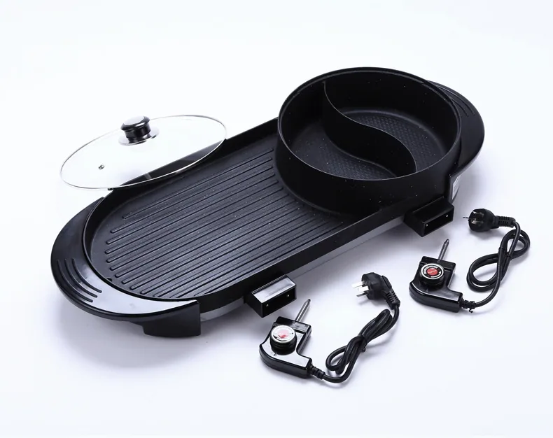 Maifan stone Korean shabu-shabu all-in-one pot frying shabu-shabu electric hot pot barbecue oven electric grill plate multi-purp 30