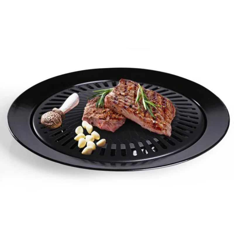 Korean square barbecue pan Korean barbecue grill maik stone grill barbecue pan home outdoor portable cassette oven barbecue plat 4