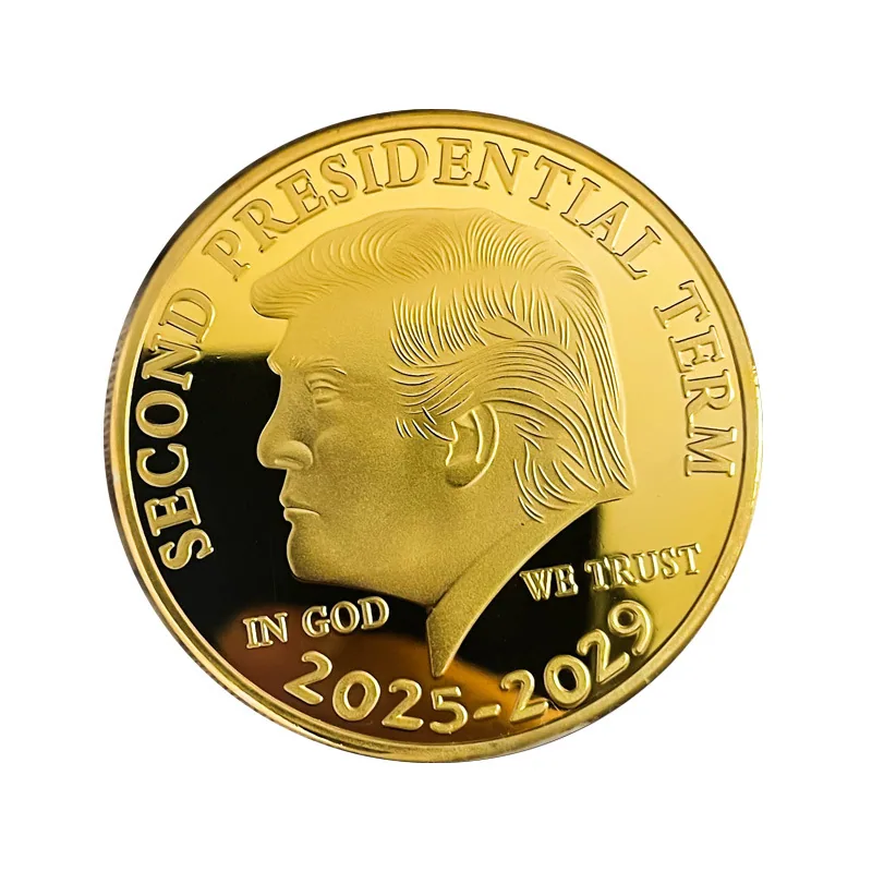 Spot Cross-border 2025-2029 Trump Commemorative Coins Electroplating Hydraulic Paint Medals Coins Wholesale