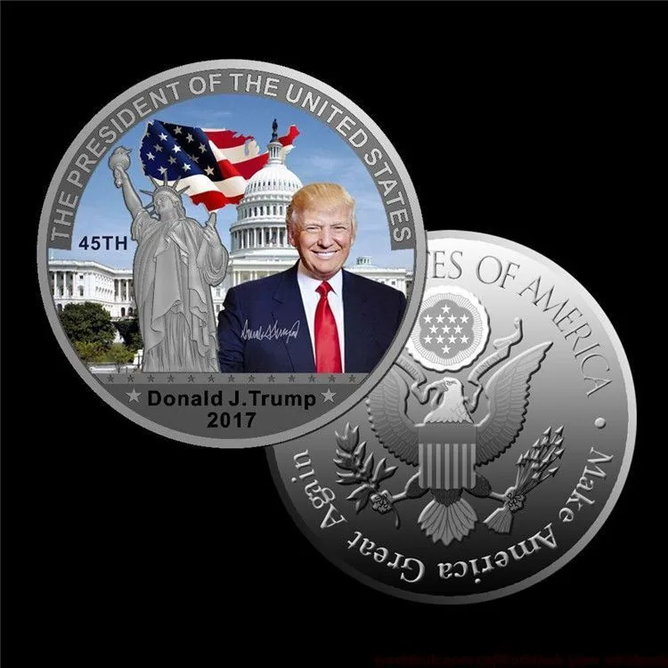 45th U.S. Presidential Commemorative Coin Stars and Stripes Silver Presidential Medal Eagle Emblem Coin 2