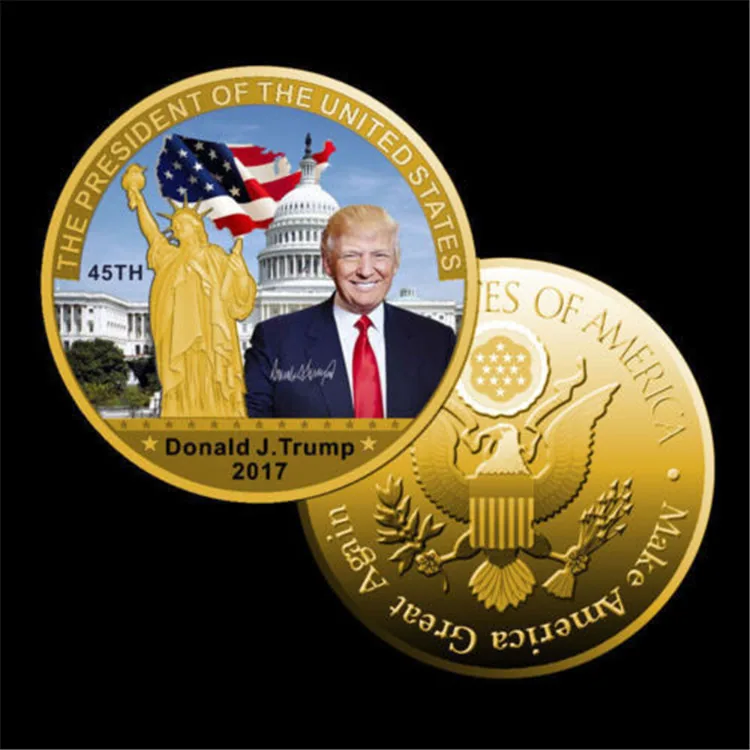 45th U.S. Presidential Commemorative Coin Stars and Stripes Silver Presidential Medal Eagle Emblem Coin