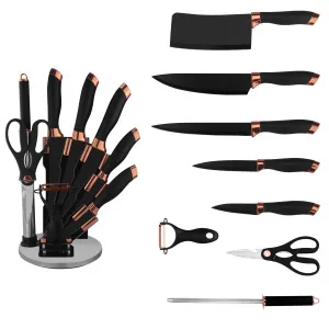 HausRoland Complete Stainless Steel 9-Piece Knife Set Home Kitchen Knife Set with Knife Holder Combination 2