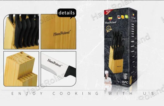 HausRoland Wholesale Knife Kitchen Set Combo Kitchen Knife Household Fruit Knife Kitchen Knife Set Chef Set of 15 6