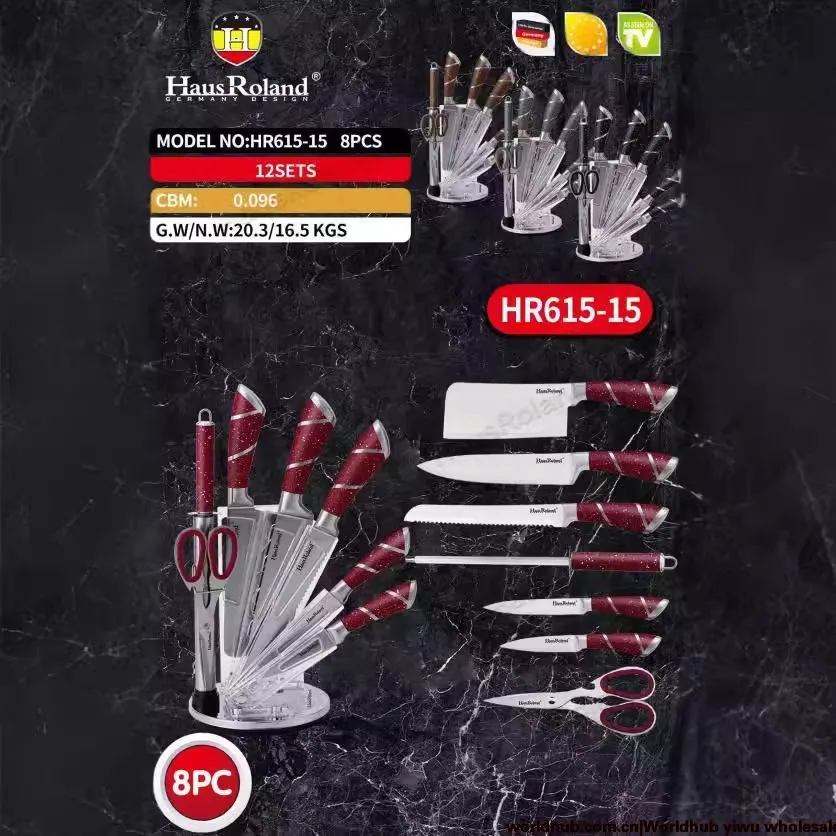 HausRoland Kitchen Knife Set of 8 Pieces Stainless Steel Household Kitchen Knife Gift Set Kitchen 2