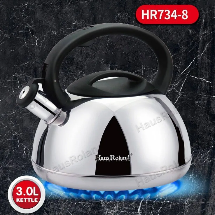Stainless steel gas kettle thickened compound bottom whistle kettle 3L gas induction cooker can be used to boil kettle 2