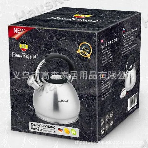 Gas stainless steel whistle kettle 5L large capacity gas induction cooker household kettle 3