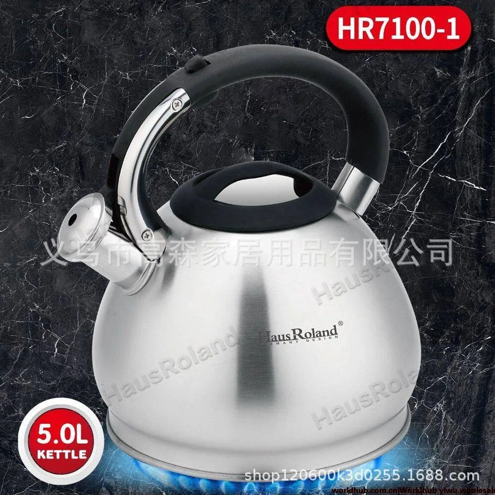 Gas stainless steel whistle kettle 5L large capacity gas induction cooker household kettle