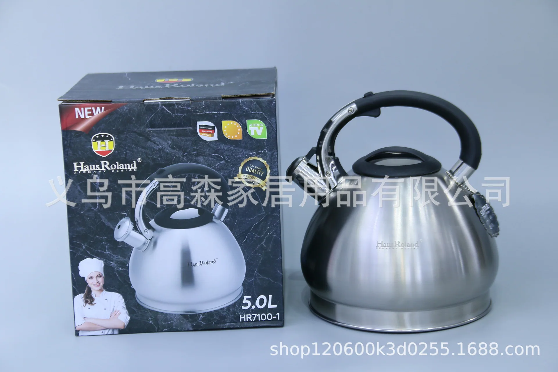 Gas stainless steel whistle kettle 5L large capacity gas induction cooker household kettle 10