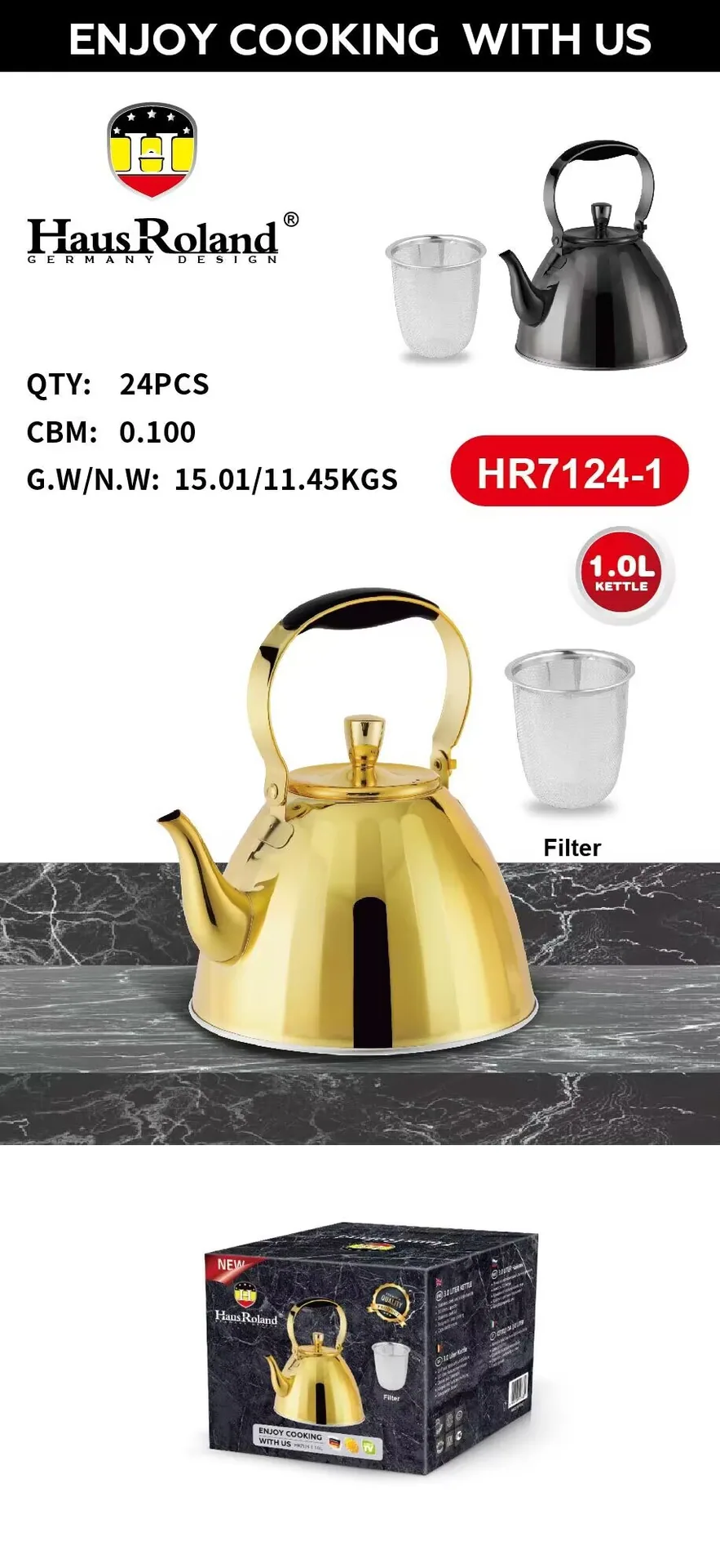 HausRoland cross-border stainless steel kettle gas induction cooker universal kettle teapot household chirping kettle 4