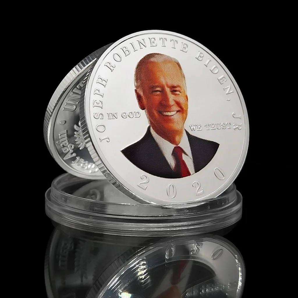 [Biden color print] 2020 New U.S. Presidential Medal Gold-plated silver-plated coin metal crafts 2