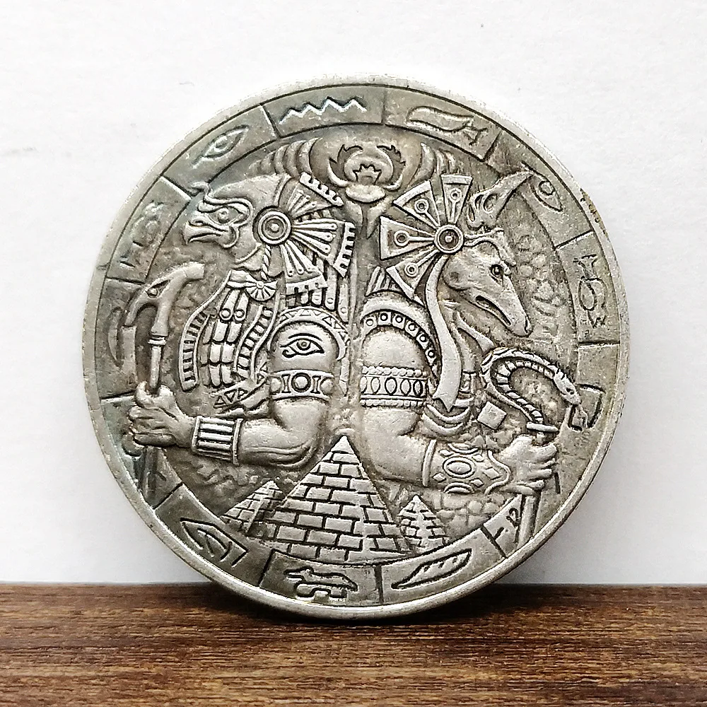 Egyptian Anubis/Horus Wandering Coin Kobby Eagle Head Patronus Antique Silver Dollar Coin 2